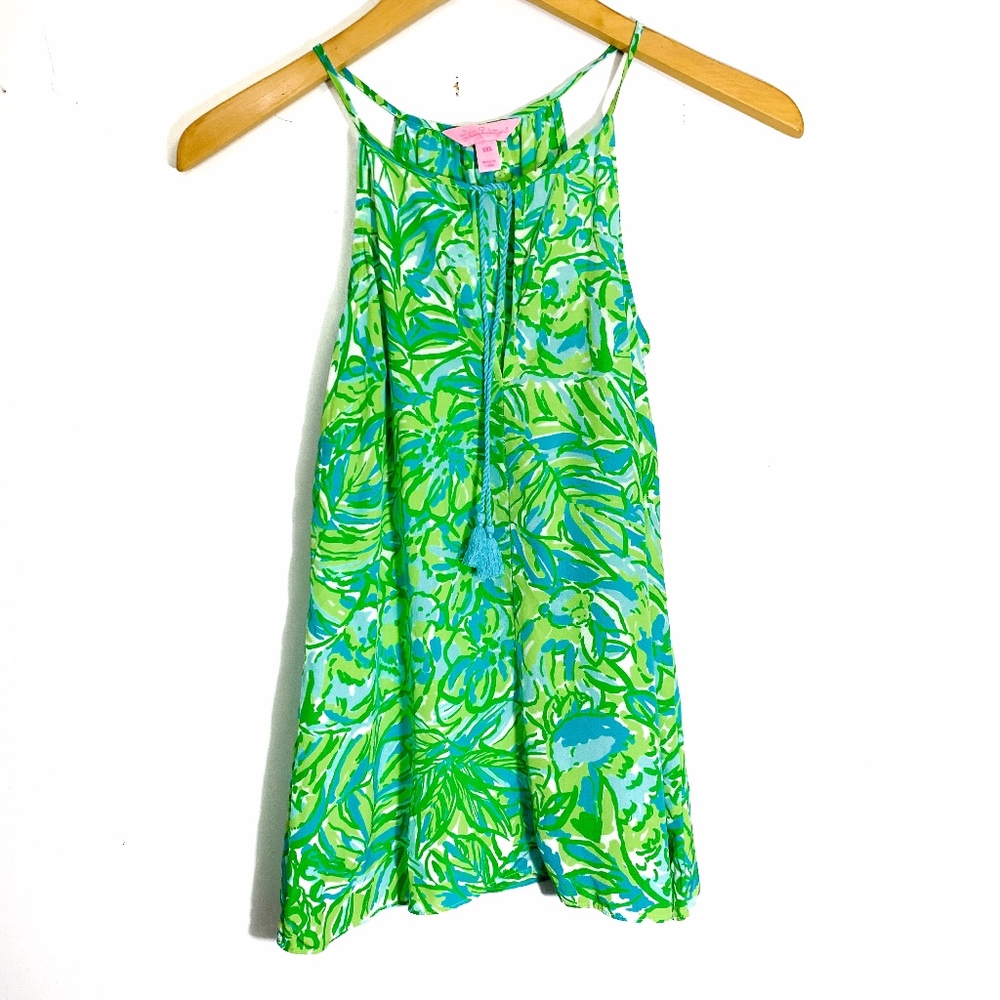 Lilly Pulitzer Green Silk Sleeveless XXS